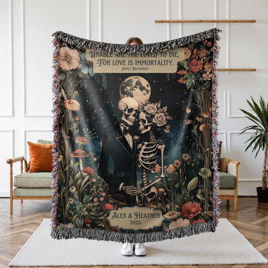 Personalized Skeleton Couple Blanket